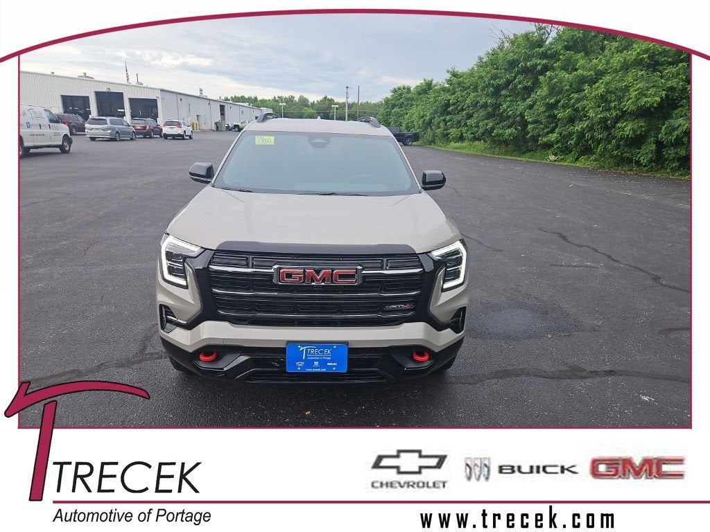 2027 GMC Terrain AWD AT4 in Riverstone Metallic — front three-quarter view