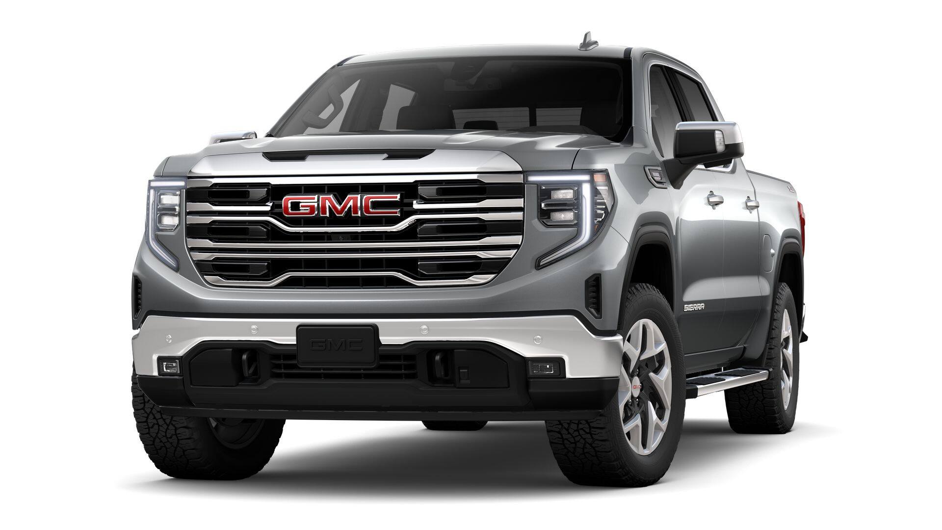 2026 GMC Sierra 1500 SLT in Sterling Metallic — front three-quarter view